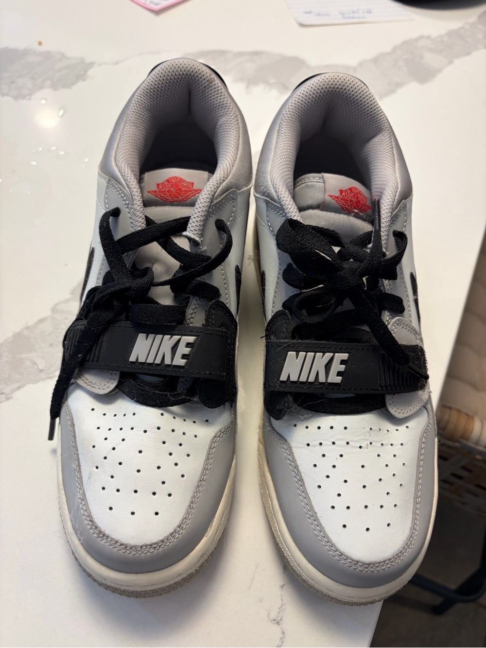 Nike Kids Jordan White, Gray & Black Low-Top Sneakers